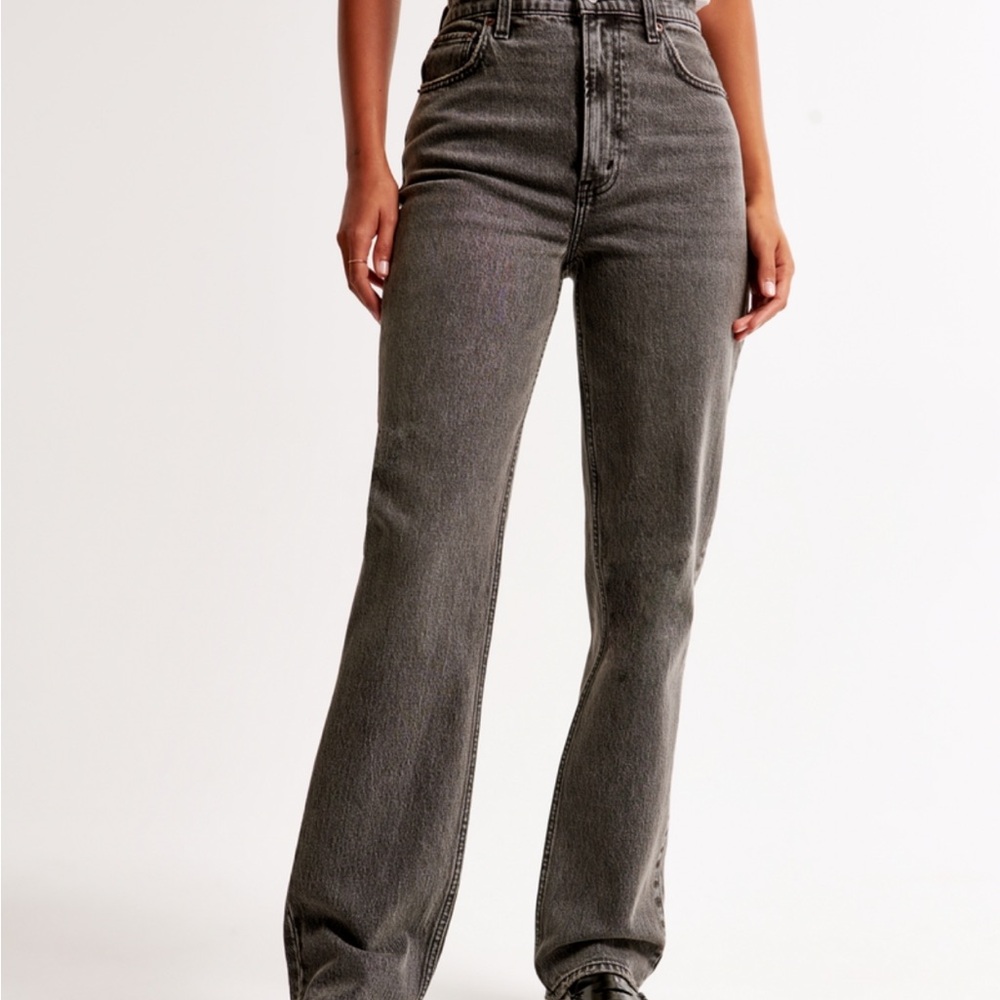 Abercrombie & Fitch ‘the 90’s straight ultra high rise’ jeans in washed black